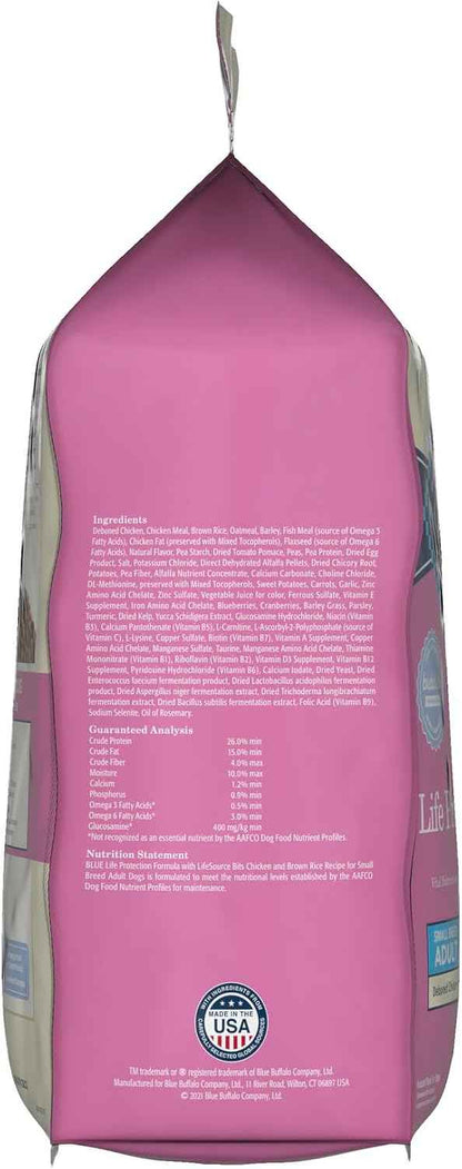 Blue Buffalo Life Protection Small Breed Adult – High-End Chicken & Brown Rice Recipe Featuring Cold-Formed LifeSource Bits