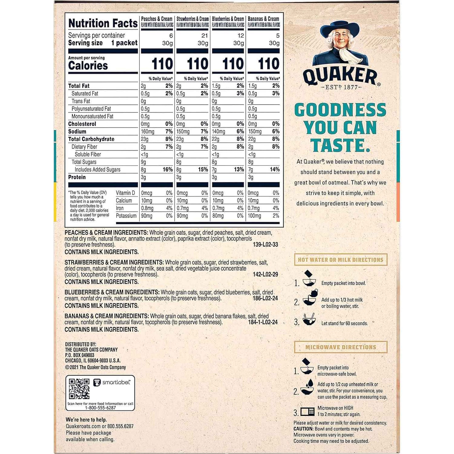 Quaker Immunity Instant Oatmeal – Workplace Breakroom Commuter Bag Meal, 3 Flavor Variety Pack Ready in Under Two Minutes