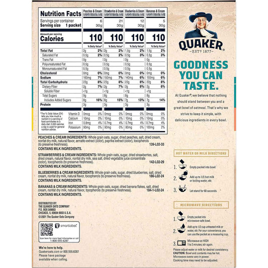 Quaker Immunity Instant Oatmeal – Workplace Breakroom Commuter Bag Meal, 3 Flavor Variety Pack Ready in Under Two Minutes