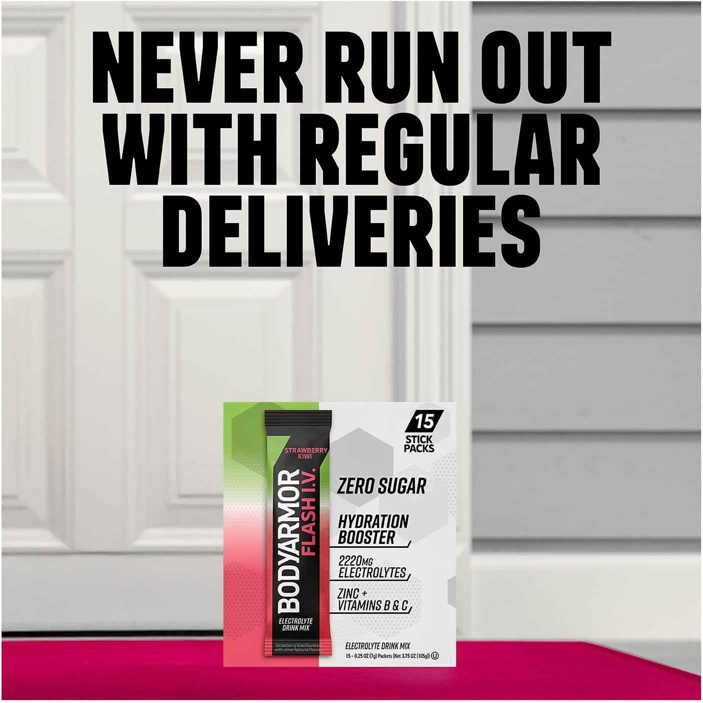 BODYARMOR Flash IV Electrolyte Packets – Clutter-Free Hydration for Capsule Pantries, Single-Serve Electrolyte Sticks