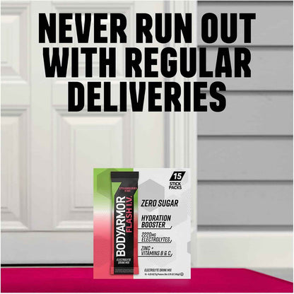 BODYARMOR Flash IV Electrolyte Packets – Clutter-Free Hydration for Capsule Pantries, Single-Serve Electrolyte Sticks