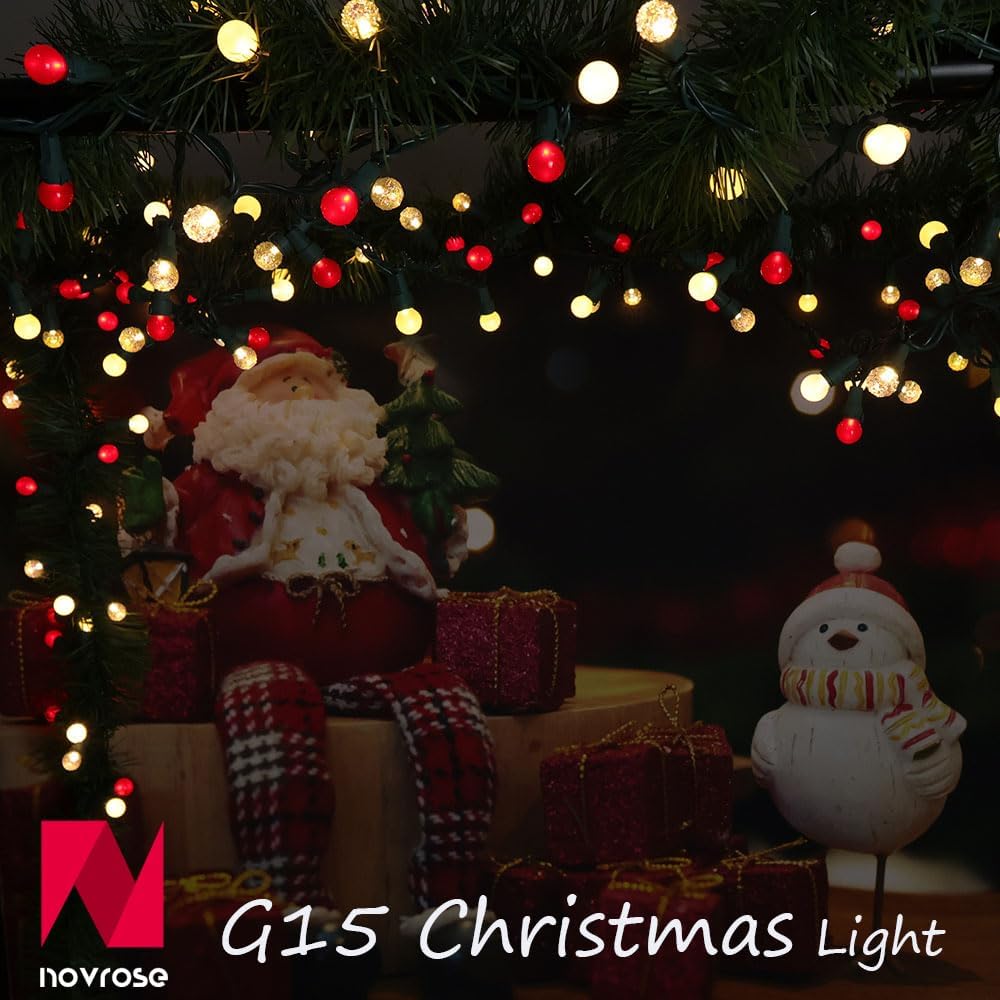 Addlon Pearlized G15 Globe String Lights – Patio and Backyard Holiday Decor with Waterproof Connectable Design Up to 684ft