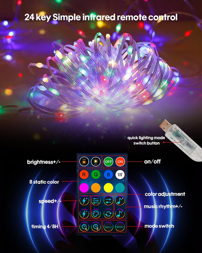 Adecorty Smart Fairy String Lights – Thoughtful Birthday Gift for Her, App-Controlled Bedroom Ambiance