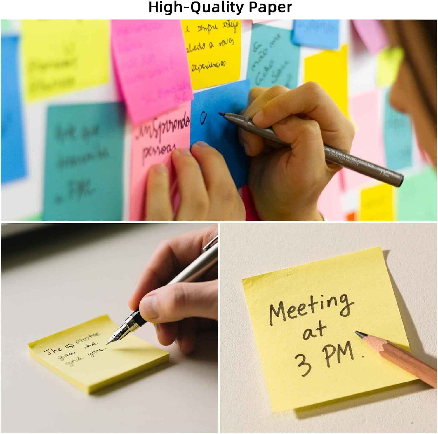 Sticky Notes 3x3 Inches – Aesthetic Multicolor Notes for Refrigerator Message Boards and Kitchen Command Centers