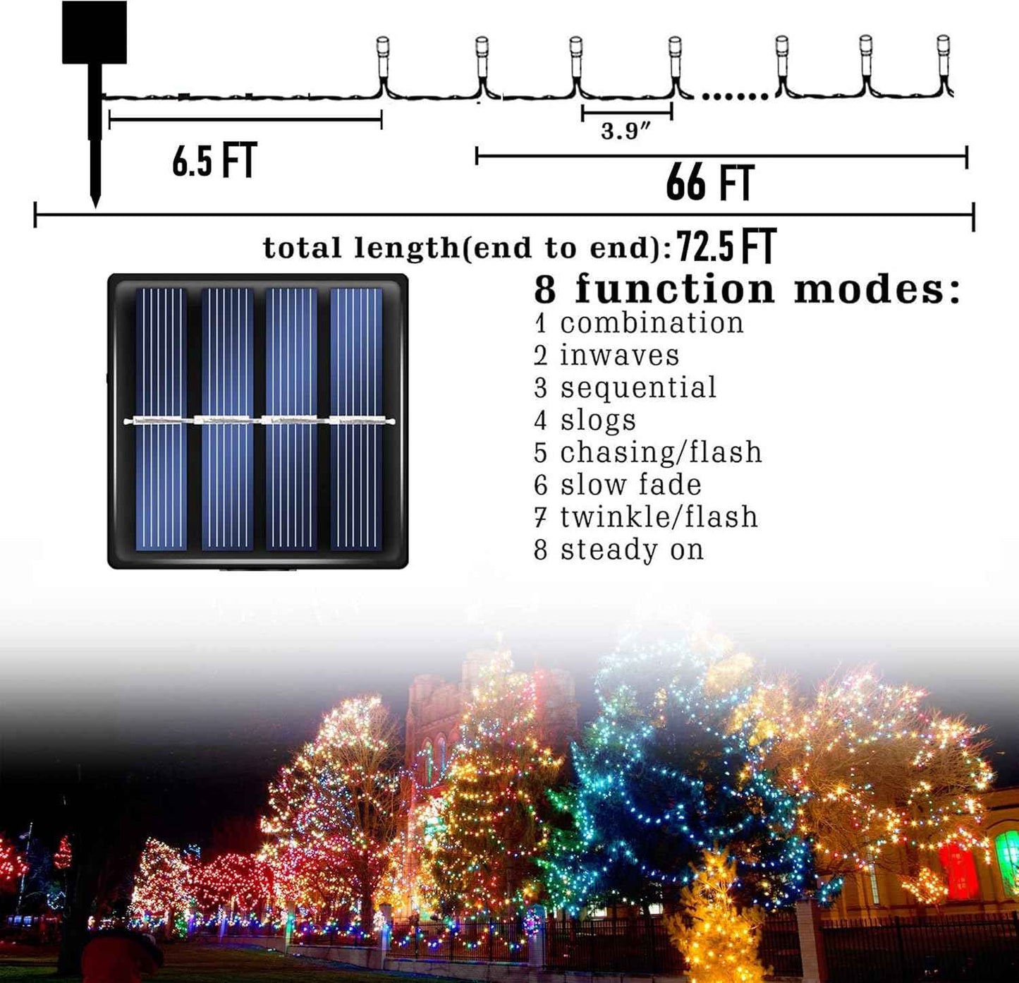 Dazzle Bright Multi-Color Solar Fairy Lights – Romantic Valentine's Day Gift for Her, Waterproof Outdoor String Lights
