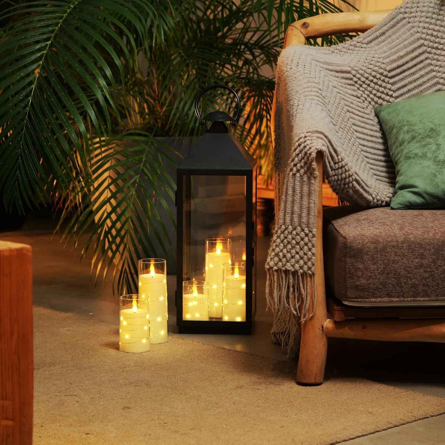 Homemory Star String Fairy Light Candle Set – Housewarming Gift for New Homeowners, Ivory Flameless LED 5 Pack
