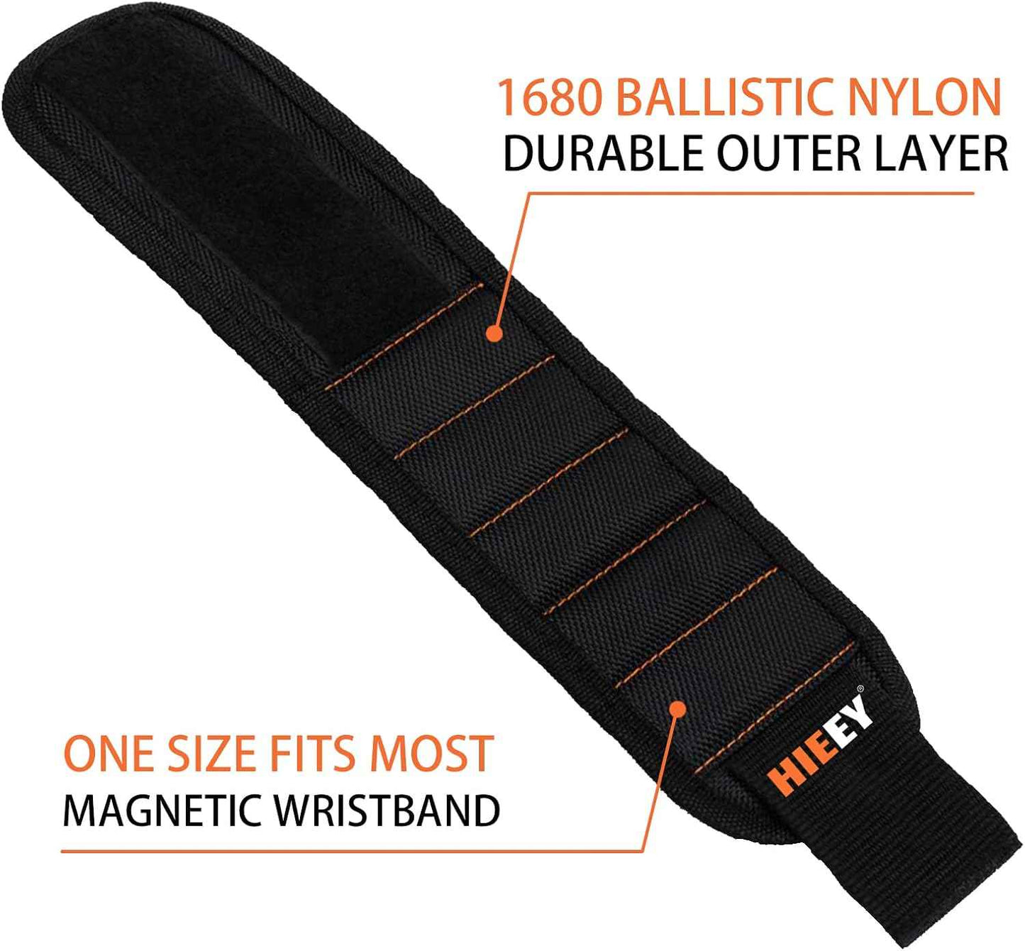 HIEEY 2 Pieces Magnetic Wristband for Holding Screws and Nails – Drop-Free Repair Band for Overhead Work, Reduces Reaching Into Tight Risky Spaces