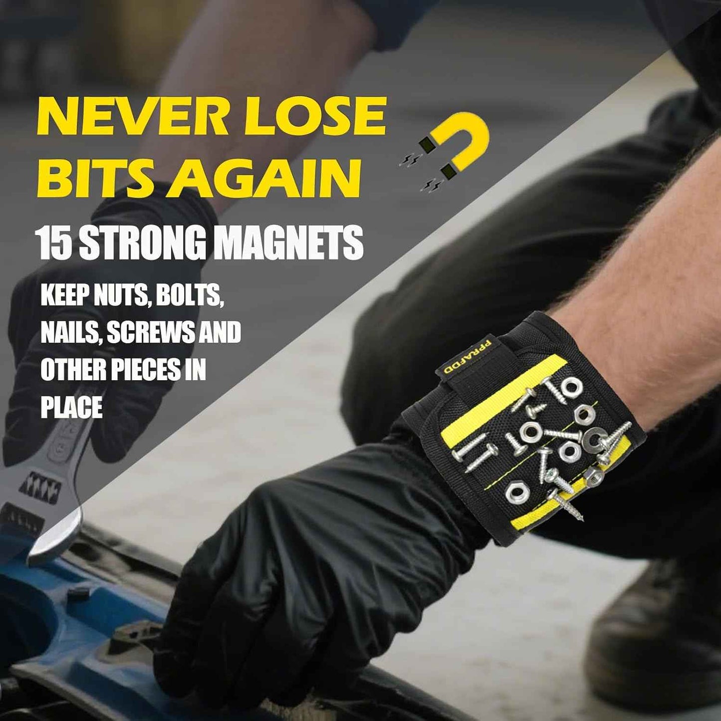 Magnetic Wristband for Holding Screws – Unique Stocking Stuffer Gift for Dad, Husband, and Grandpa Who Has Everything