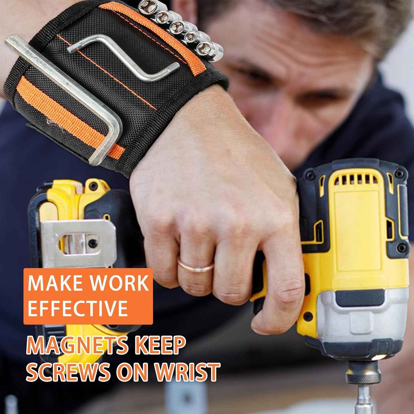 Magnetic Wristband – Practical Father's Day Gift for Dad, Holds Screws and Drill Bits While He Works