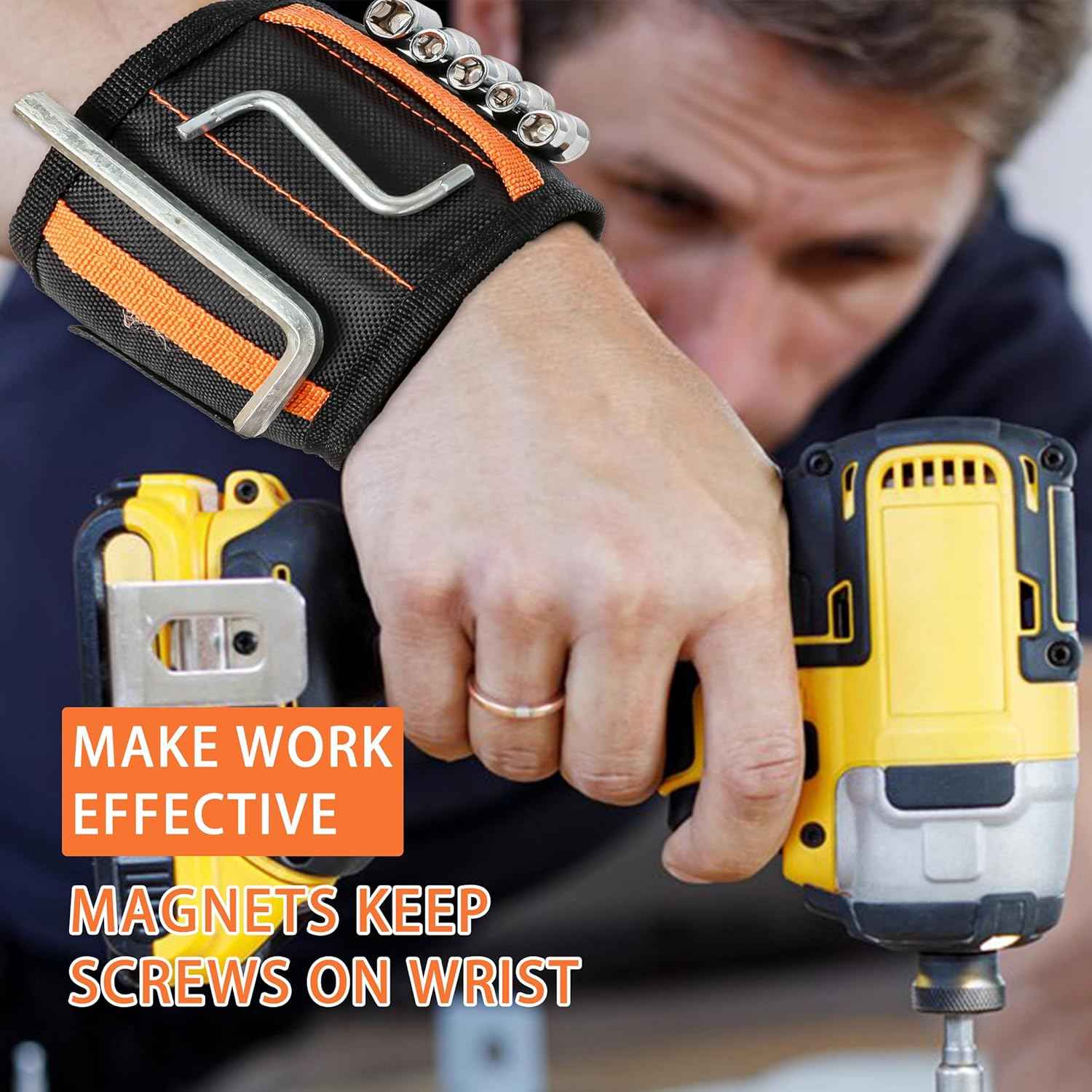 Magnetic Wristband – Practical Father's Day Gift for Dad, Holds Screws and Drill Bits While He Works