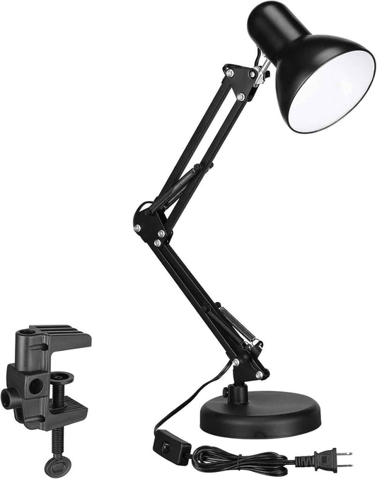 TORCHSTAR Metal Desk Lamp with Clamp – Simple Swing Arm Light for Uncluttered Workstations and Small Spaces