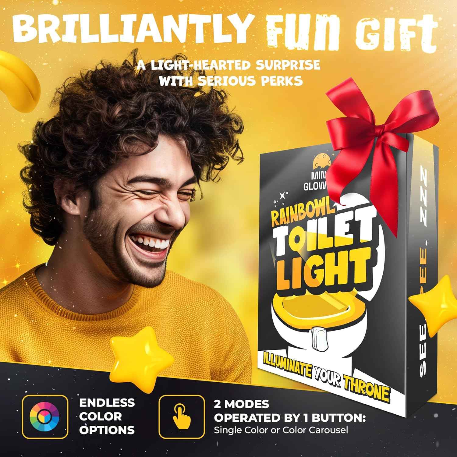 LooLume Toilet Night Light – Motion Activated Bathroom Light, No Flame, No Switch Needed