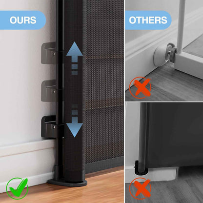 probebi Retractable Mesh Gate in White – 54" Wide Roll-Up Barrier for Clean Modern Hallways