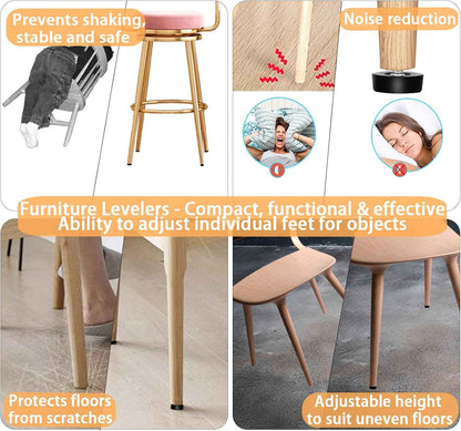 Skywin Adjustable Furniture Levelers – Clean-Line Furniture Stabilizer for Uncluttered Homes, T-Nut 12-Pack