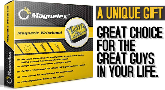 Magnelex Magnetic Wristband – Unique Christmas Stocking Stuffer Gift for Men Who Have Everything, Holds Screws and Drill Bits Hands-Free