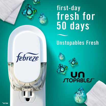 Febreze Fade Defy PLUG Refill – Effortless Home Freshness, 3-Pack Unstopables Oil for Uncluttered Apartments