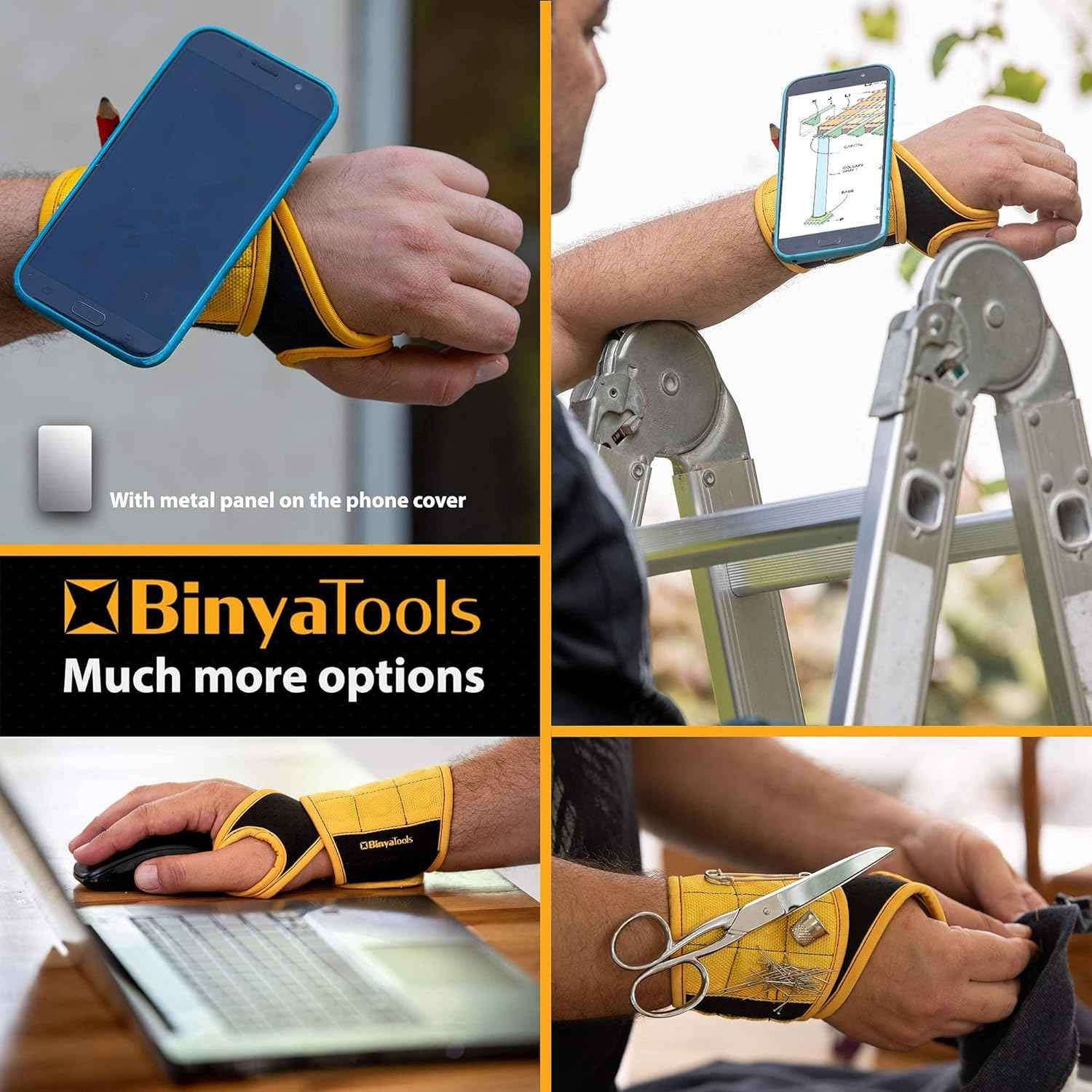 BINYATOOLS Magnetic Wristband – Rooftop and Soffit Light Hanging Companion for Outdoor Installers and Holiday Decorators