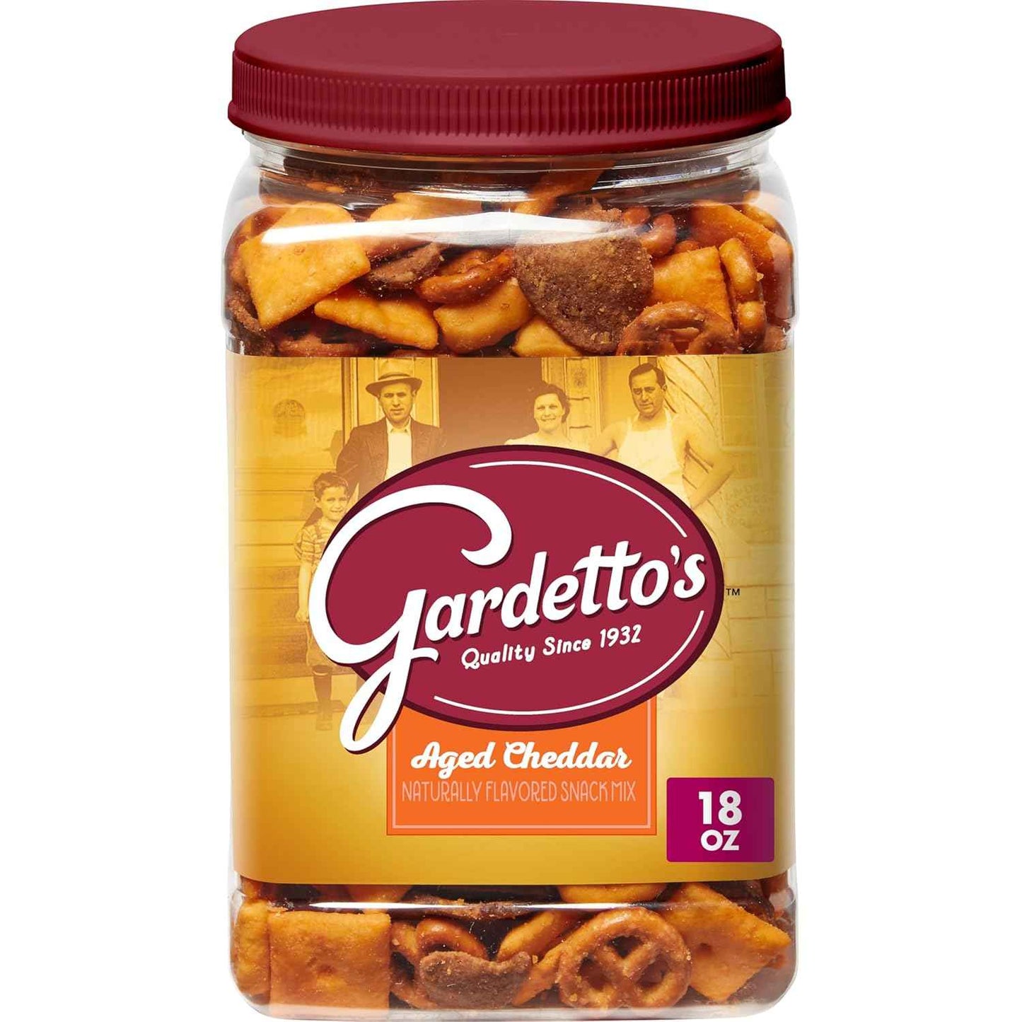 Gardetto's Aged Cheddar Snack Mix Tub – Portable Cheddar Snack for Camping, Road Trips, and Beach Days