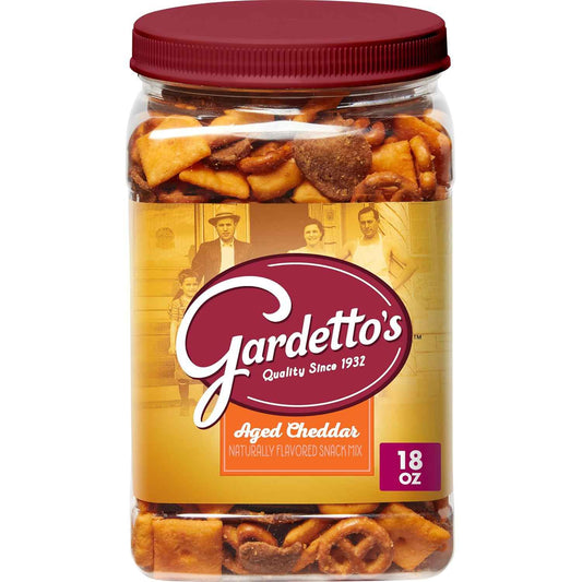 Gardetto's Aged Cheddar Snack Mix Tub – Portable Cheddar Snack for Camping, Road Trips, and Beach Days