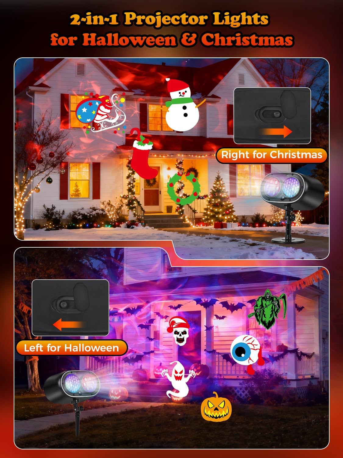 AIMENGME Holiday Projector Lights – Thoughtful Housewarming Gift for Her with 12 Festive Patterns