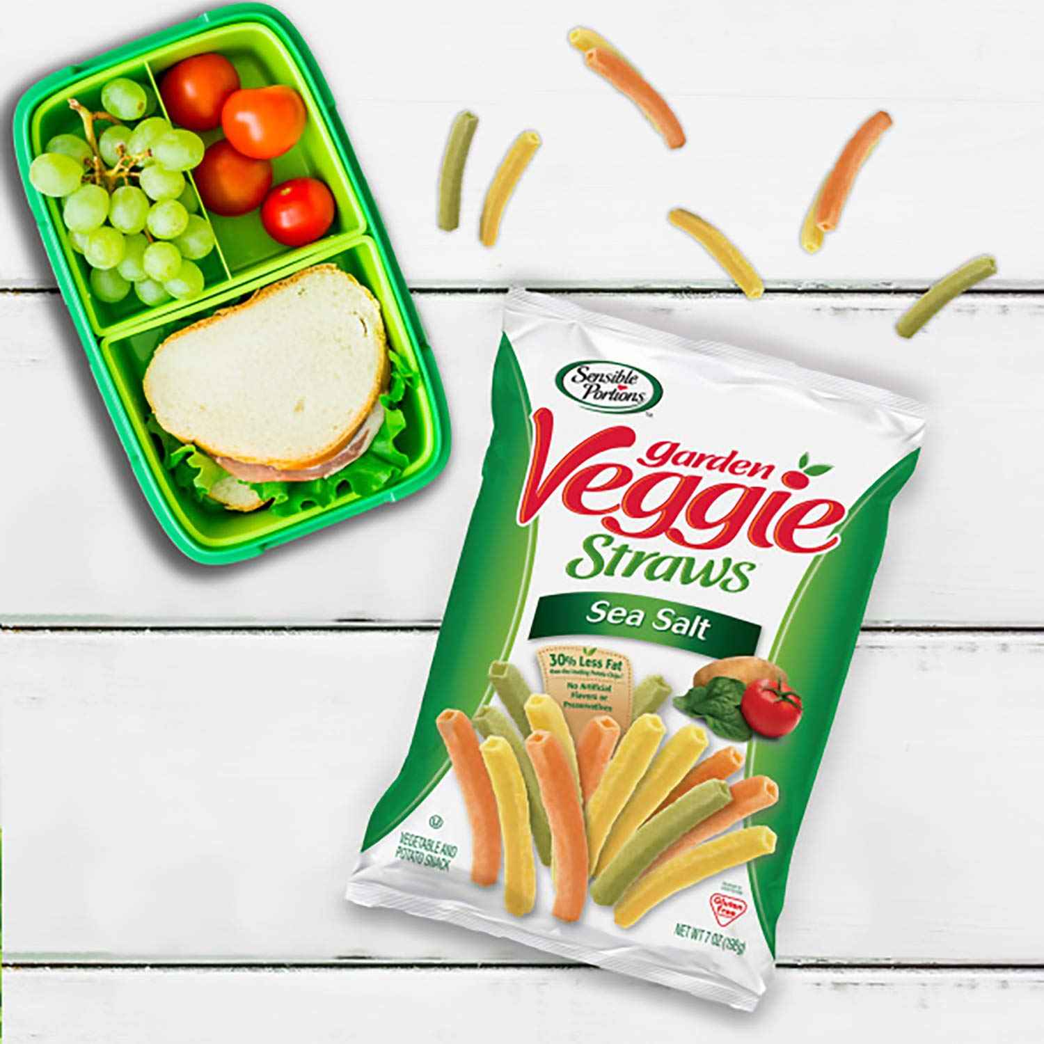 Sensible Portions Garden Veggie Straws – Guilt-Free Pantry Snack for Mindful Eaters, 30% Less Fat