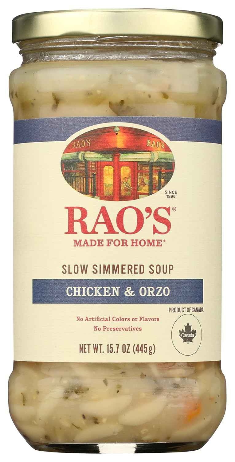Rao's Made for Home Chicken Orzo Soup – Clean-Label Comfort Meal for Health-Conscious Home Cooks, No Artificial Additives