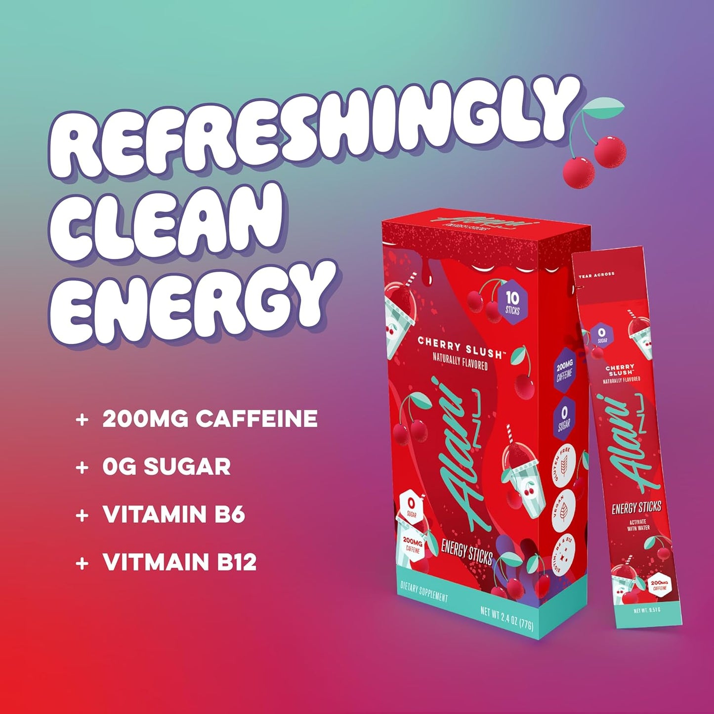 Alani Nu PINK SLUSH Energy Sticks – Mindful Energy Ritual for Clean-Label Living, Zero Sugar and Vegan