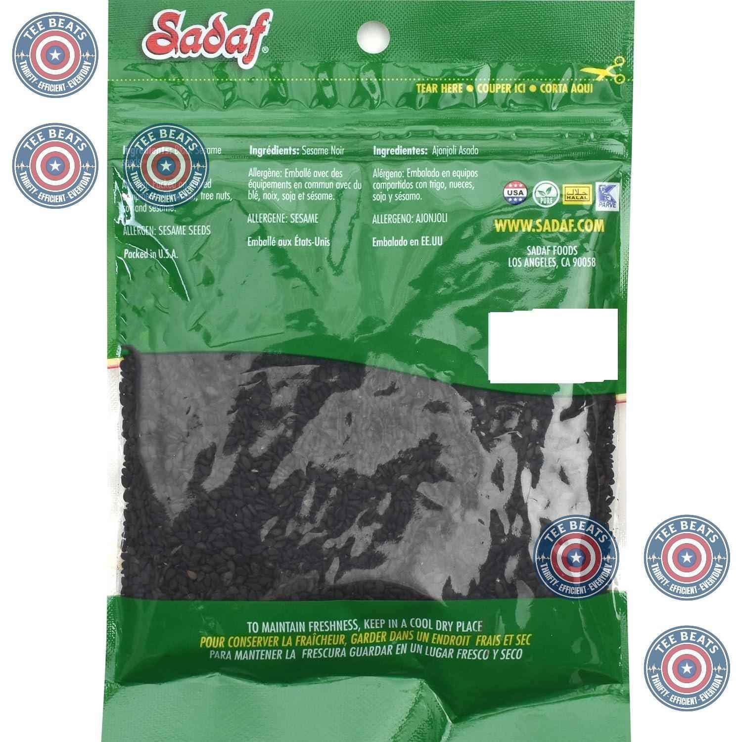 Sadaf Black Sesame Seeds - Thoughtful Gourmet Pantry Gift for Home Cooks and Foodie Friends, 3 oz Resealable Bag