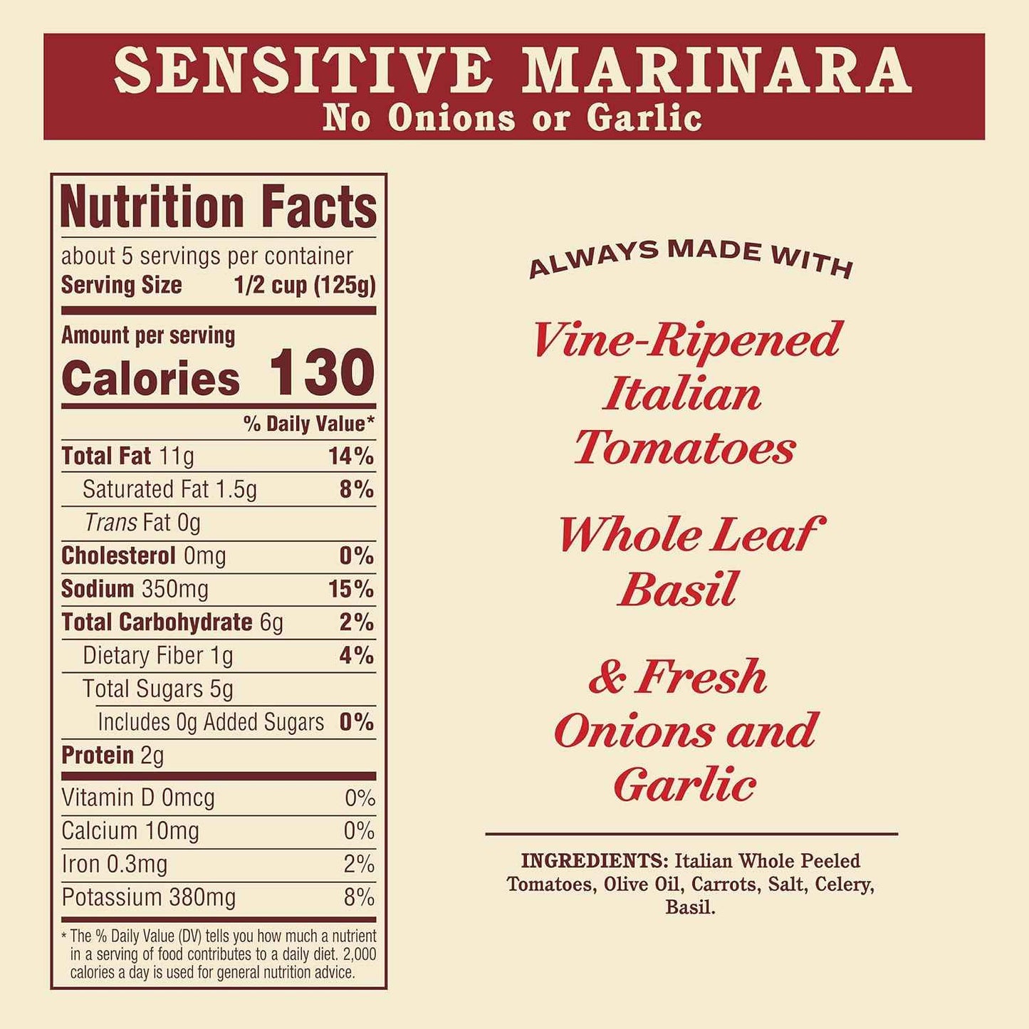Rao's Homemade Sensitive Formula – Premium Italian Tomato Sauce for Gourmet Cooking