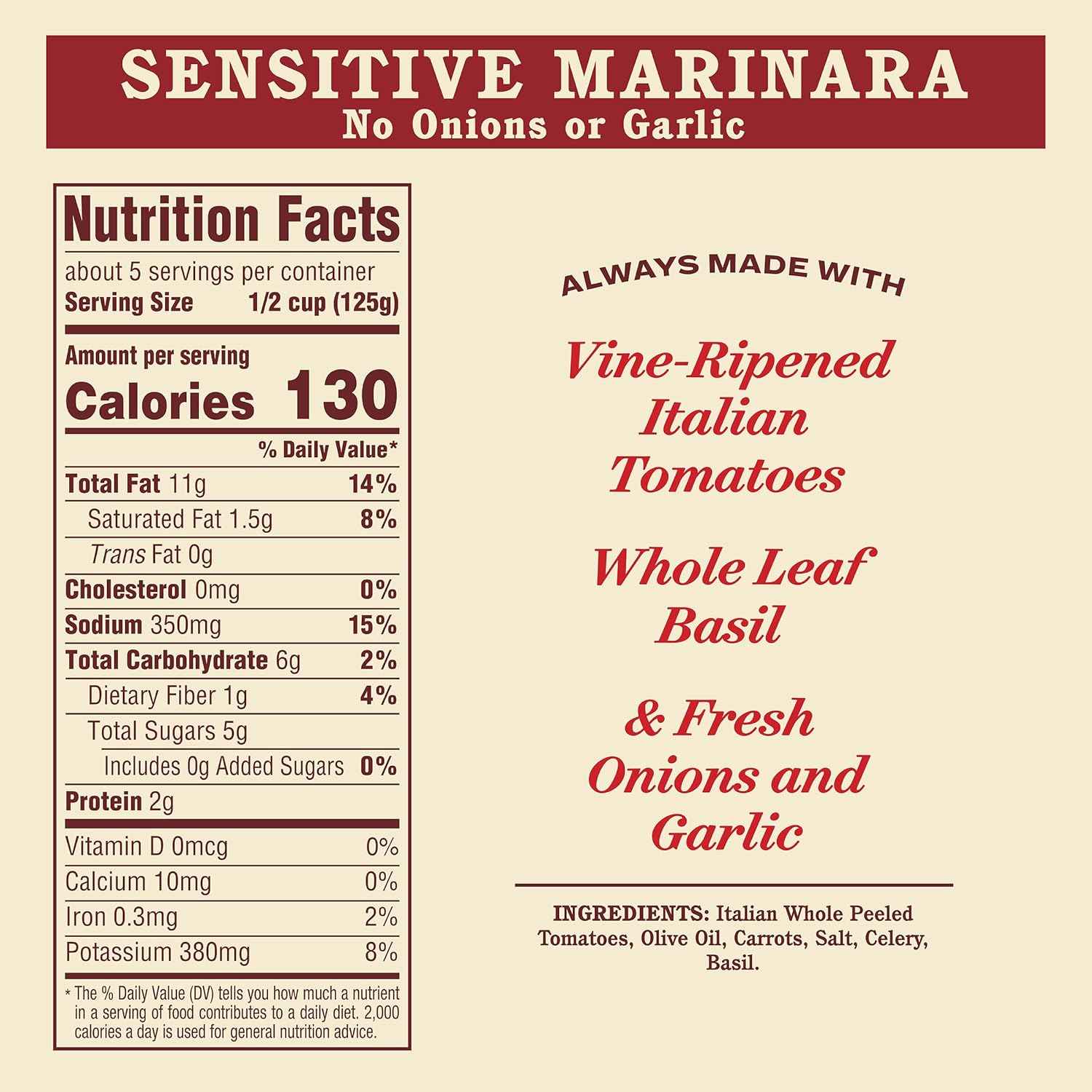 Rao's Homemade Sensitive Formula – Premium Italian Tomato Sauce for Gourmet Cooking