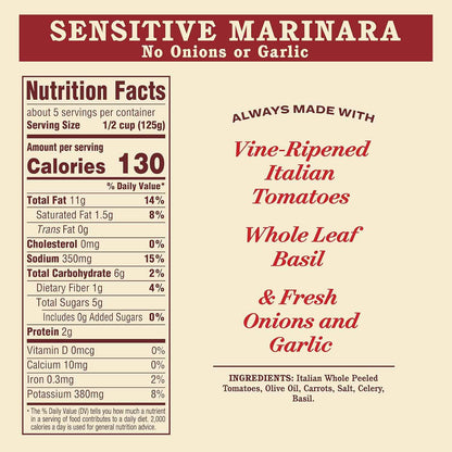 Rao's Homemade Sensitive Formula – Premium Italian Tomato Sauce for Gourmet Cooking