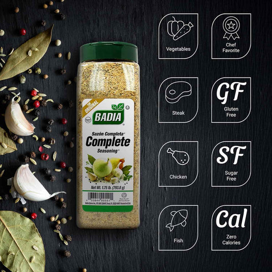 Badia Complete Seasoning 28oz - Lower Sodium All-Purpose Spice for Heart Healthy Cooking