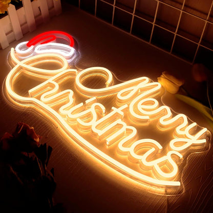 Allball Merry Christmas Neon Sign – Flameless Holiday Wall Light, Cool Touch and Smoke Free LED Decor