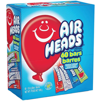 Airheads Sour Three-Flavor Taffy – Individually Sealed Bars for Clean Sharing at Birthday Parties and Movie Nights