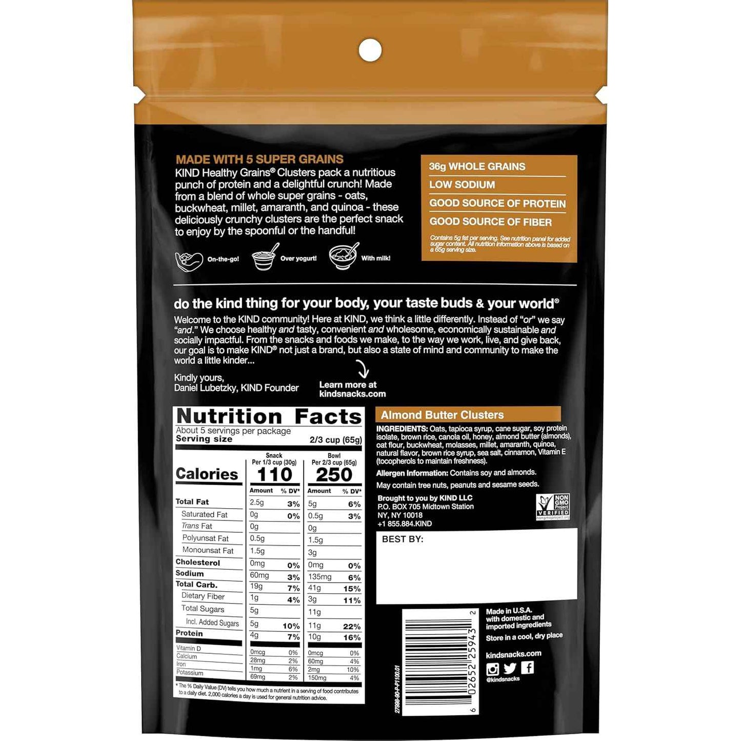 KIND Almond Butter Whole Grain Clusters, 11 Oz – Clean-Label Morning Ritual for Mindful Breakfast Bowls