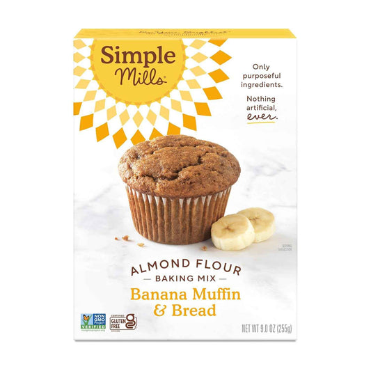 Simple Mills Almond Flour Baking Mix Banana – Allergen Friendly School Lunch Muffin Mix for Sensitive Kids