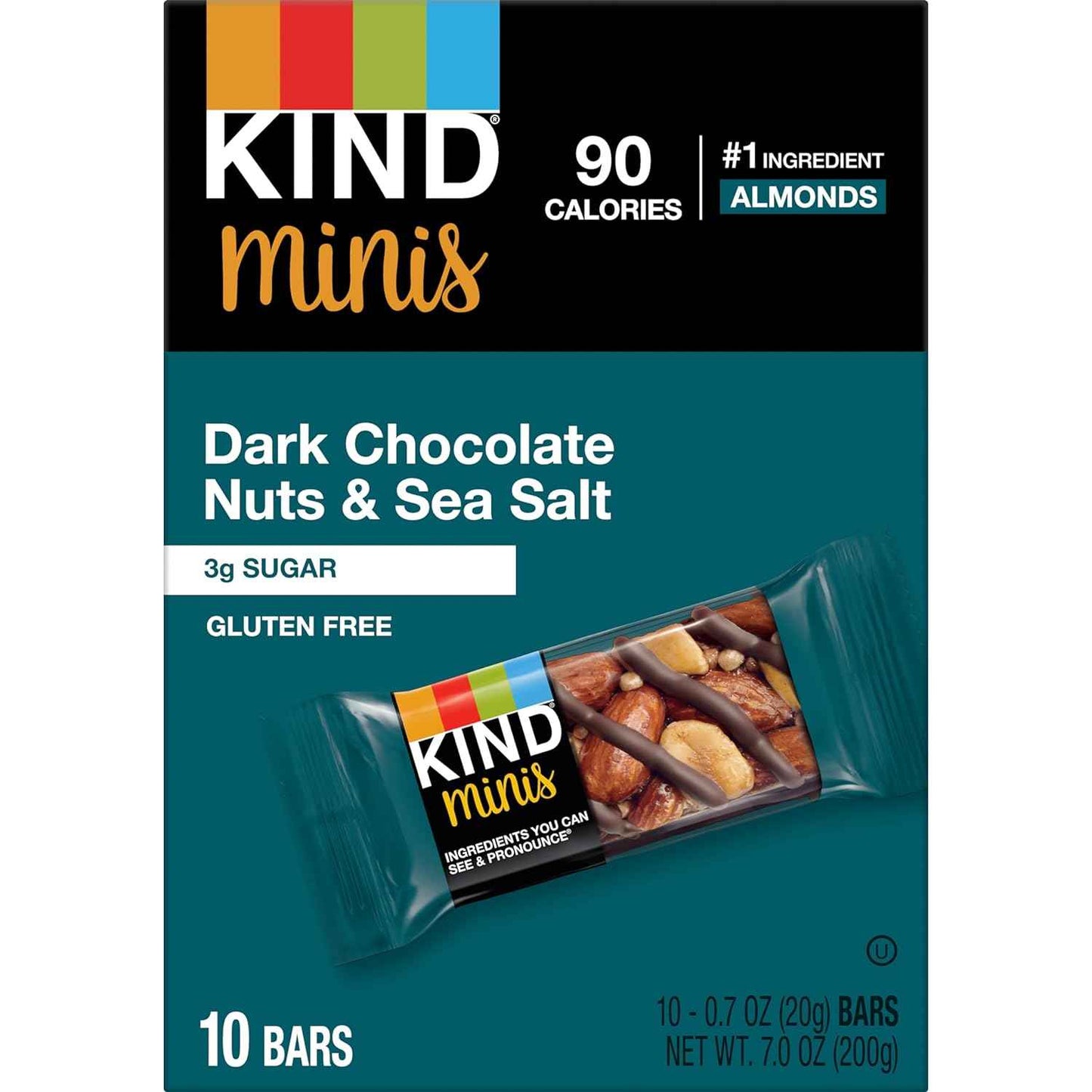 KIND Minis Dark Chocolate Nuts & Sea Salt – Blood Sugar Friendly Snack for Mindful Wellness Routines