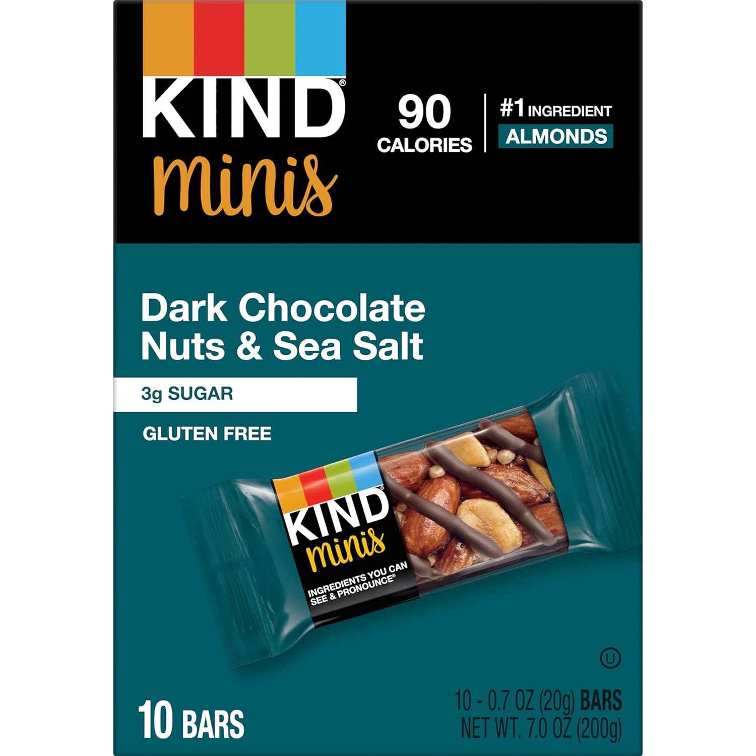 KIND Minis Dark Chocolate Nuts & Sea Salt – Blood Sugar Friendly Snack for Mindful Wellness Routines