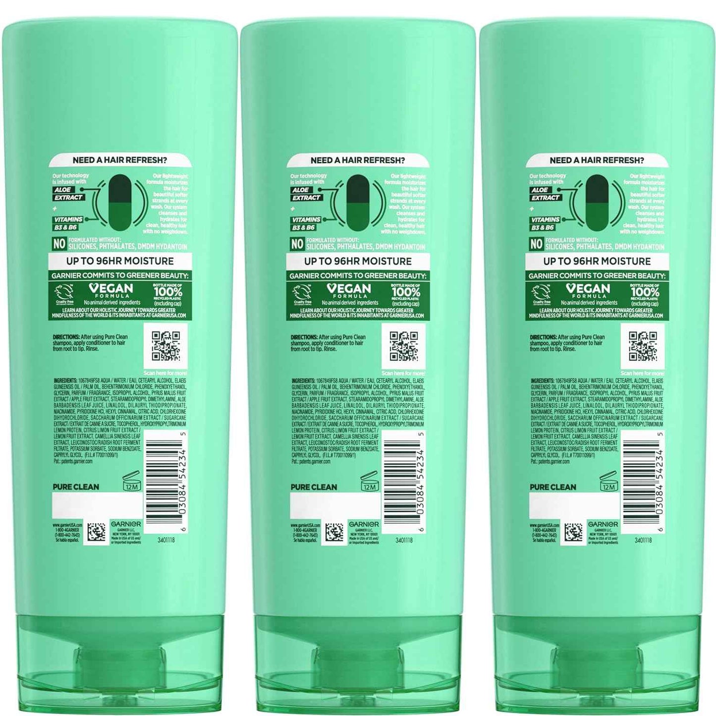 Garnier Fructis Pure Clean Hydrating Conditioner – Mindful Self-Care Hair Ritual for Sensitive Scalps