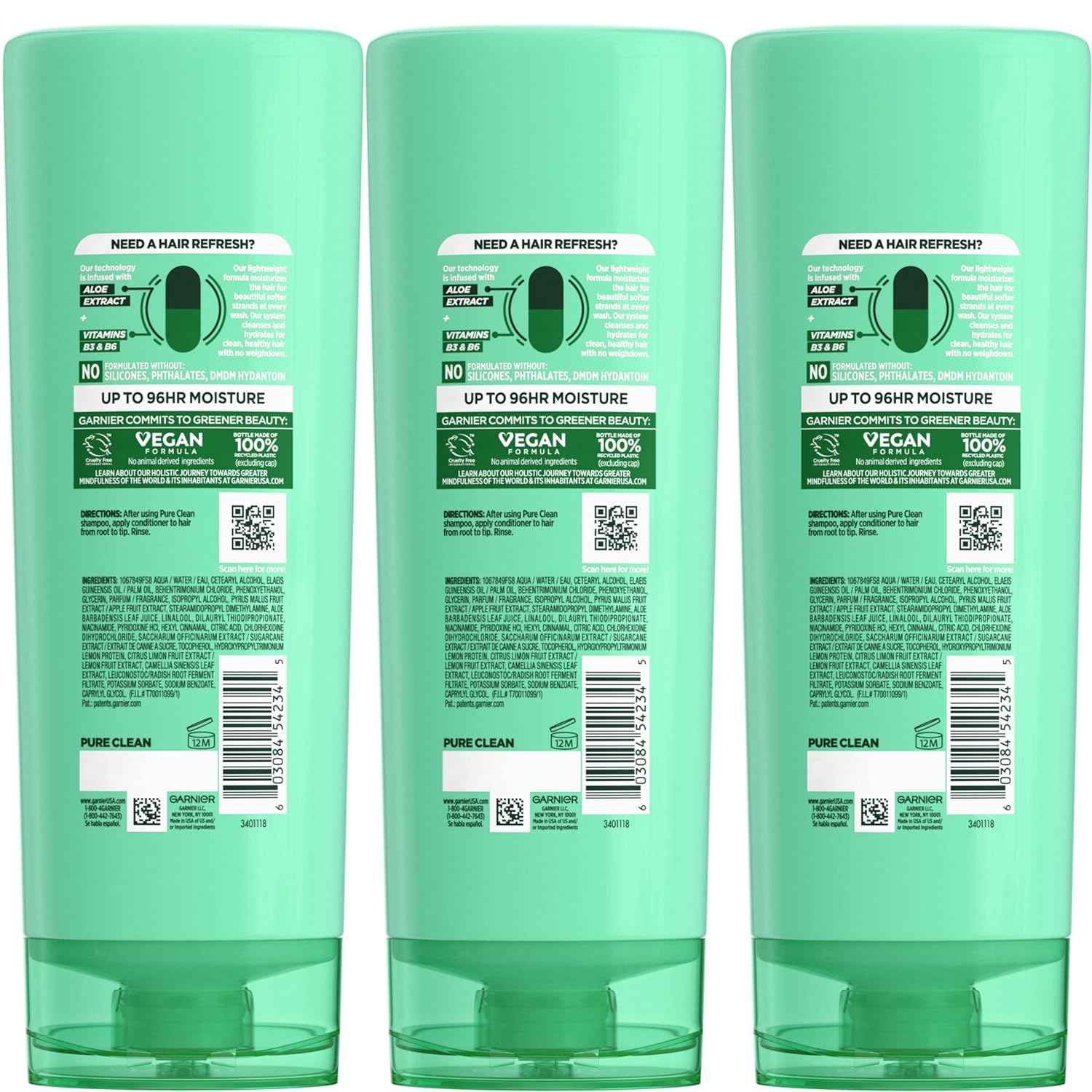 Garnier Fructis Pure Clean Hydrating Conditioner – Mindful Self-Care Hair Ritual for Sensitive Scalps
