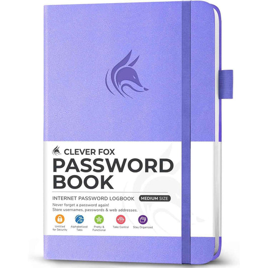 Clever Fox Password Book – Thoughtful Birthday Gift for Mom and Grandma, Alphabetical Internet Password Logbook