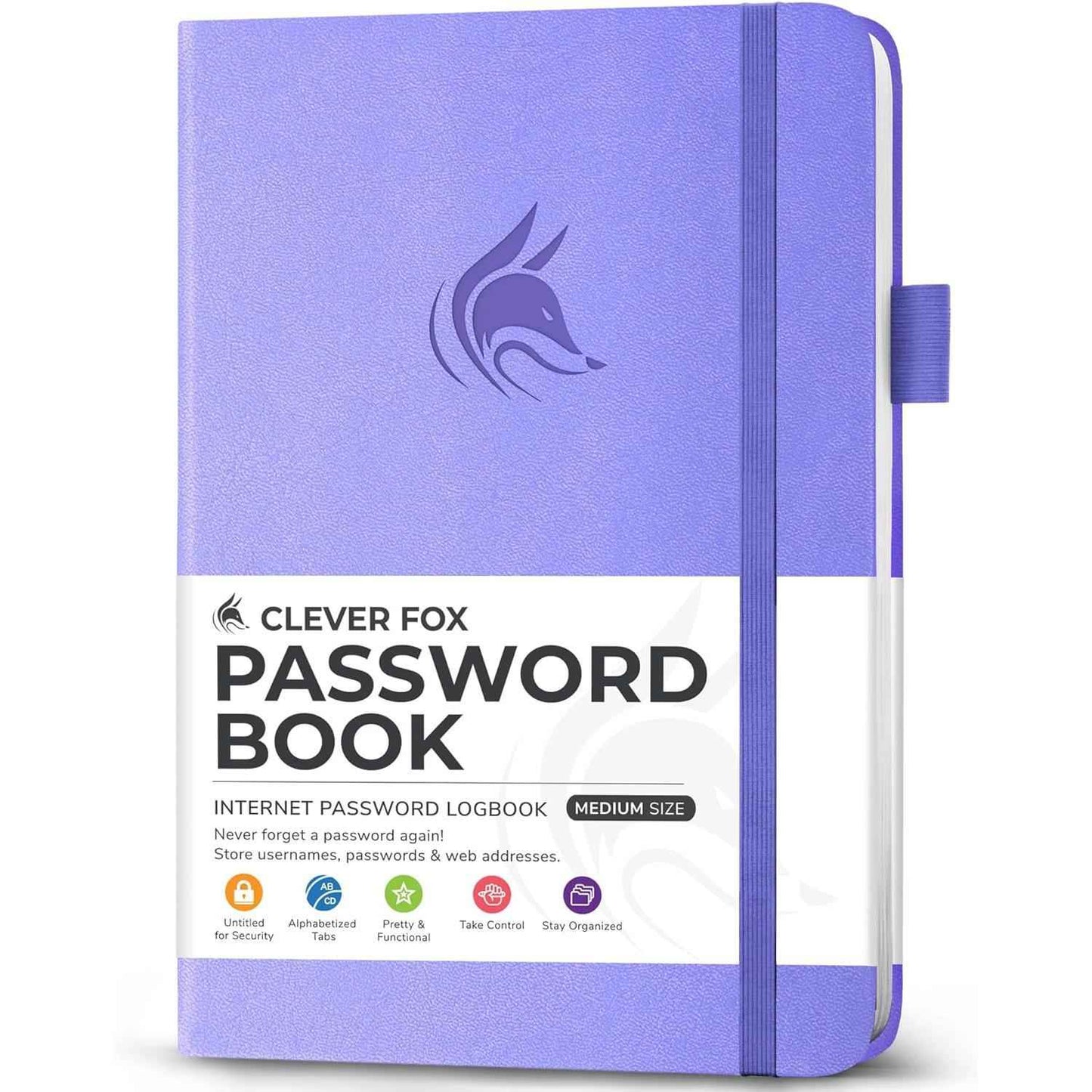 Clever Fox Password Book – Desk-Side Internet Login Logbook for Frequent Web Users