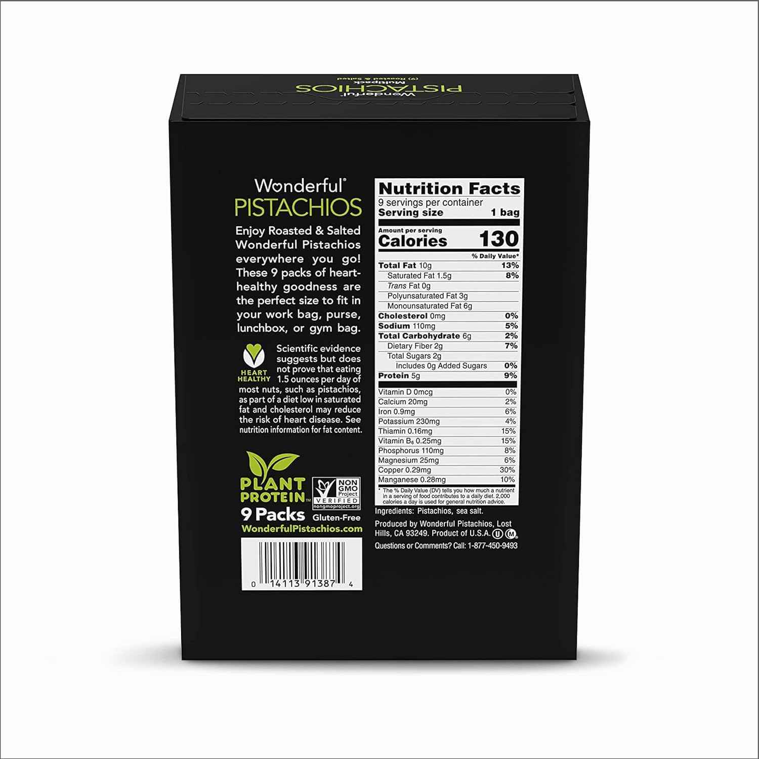Wonderful Pistachios 1.5oz Single-Serve Bags – Shelf-Stable Snack for Road Trips and Camping