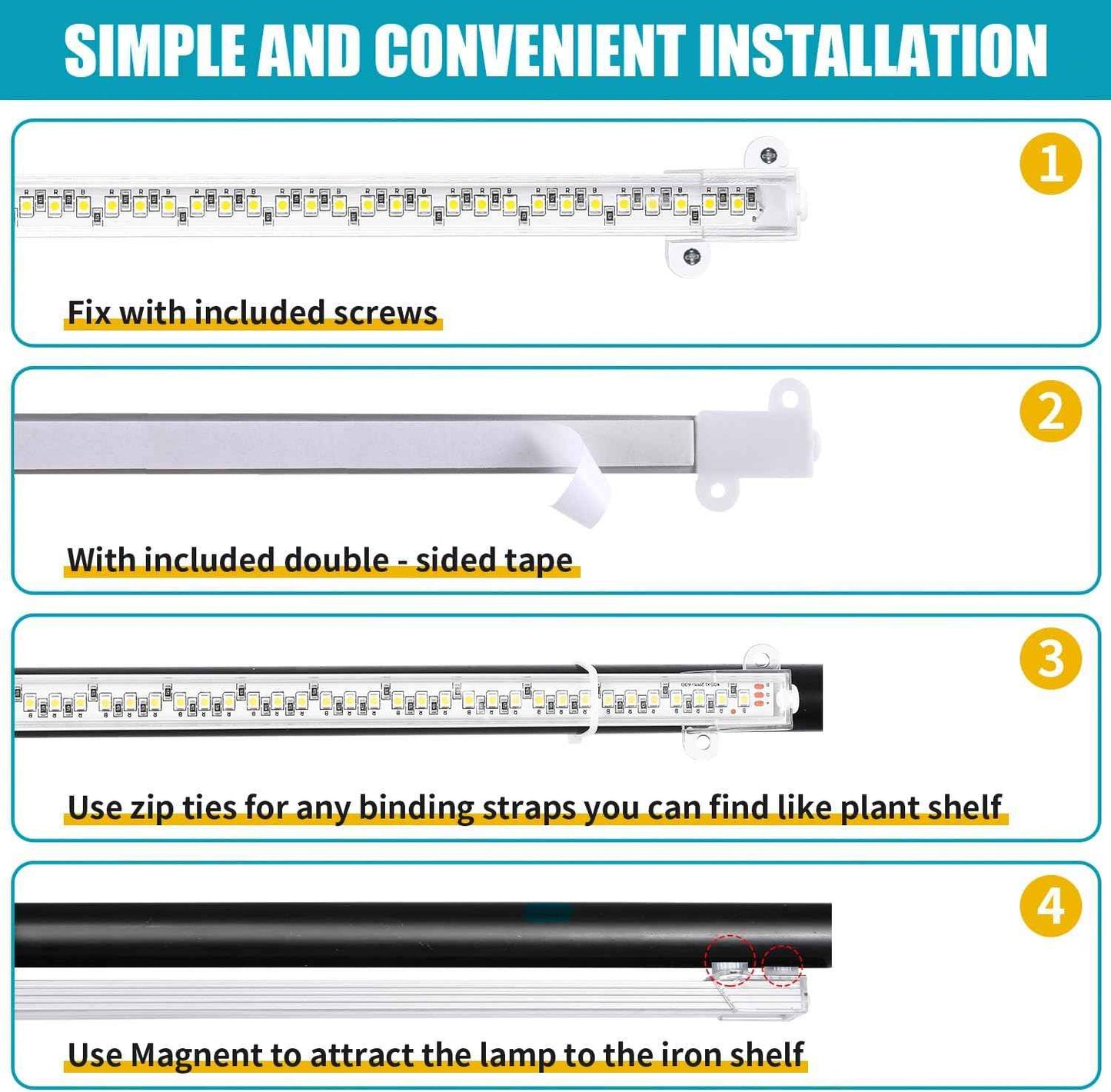 LORDEM Grow Light Strip – Mindful Plant Care Companion for Bedroom Wellness Corner, Full Spectrum 3500K with Auto Timer
