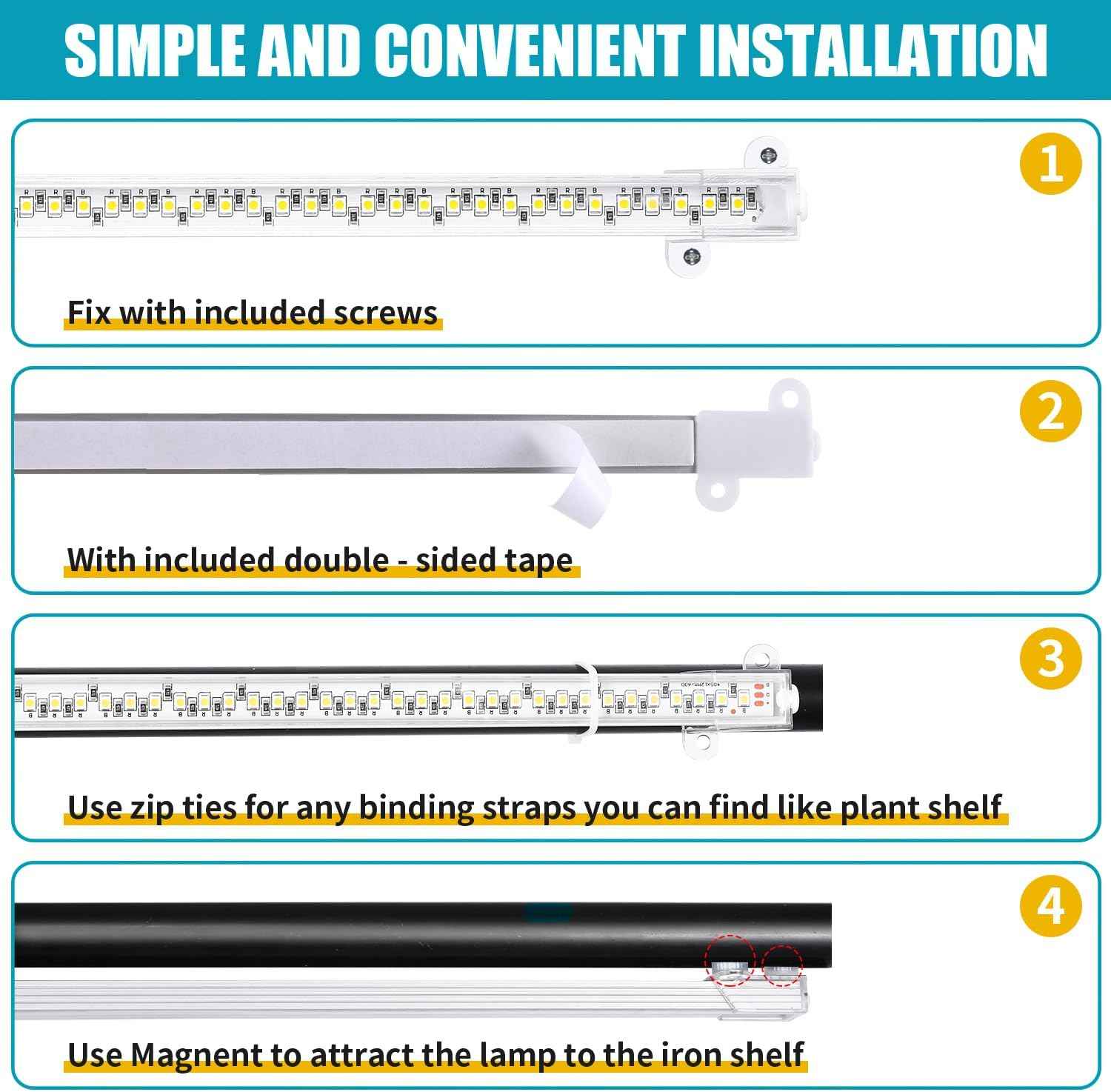 LORDEM Grow Light Strip – Mindful Plant Care Companion for Bedroom Wellness Corner, Full Spectrum 3500K with Auto Timer