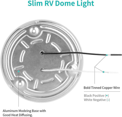 Child Safe RV LED Ceiling Light – Cool Touch Surface Mount Puck for Family Campers, No Hot Bulb 12V DC 4.5W