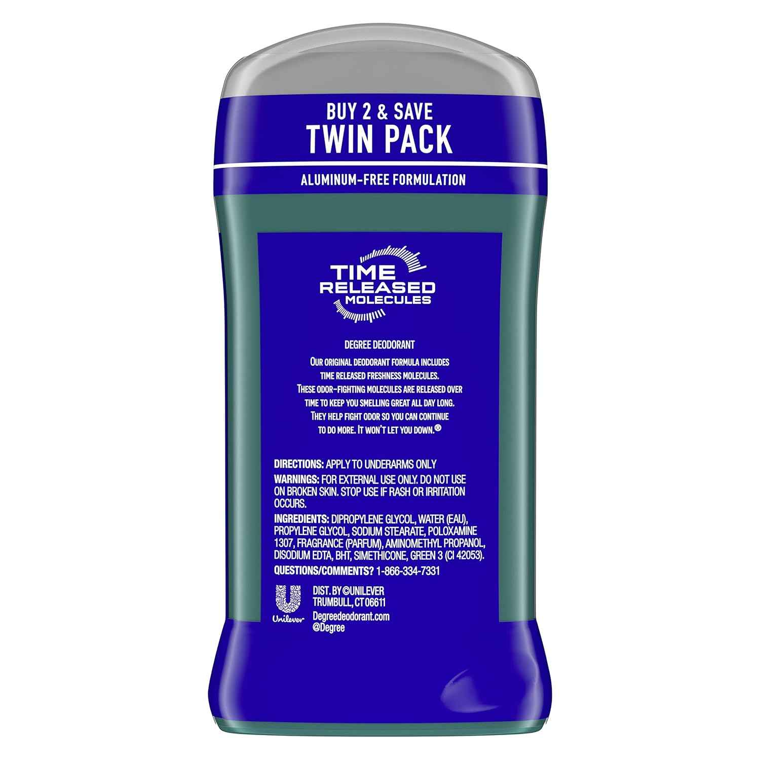 Degree Men Original Arctic Edge Deodorant 48-Hour Odor Protection Aluminum-Free Twin Pack for Sensitive Skin Daily Self-Care