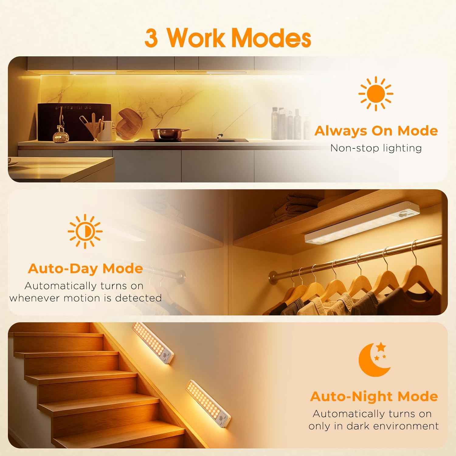LuminBeam Cordless Cabinet Light – Clutter-Free Kitchen Counter Illumination with Hidden Magnetic Mount, 0.6 inch Slim