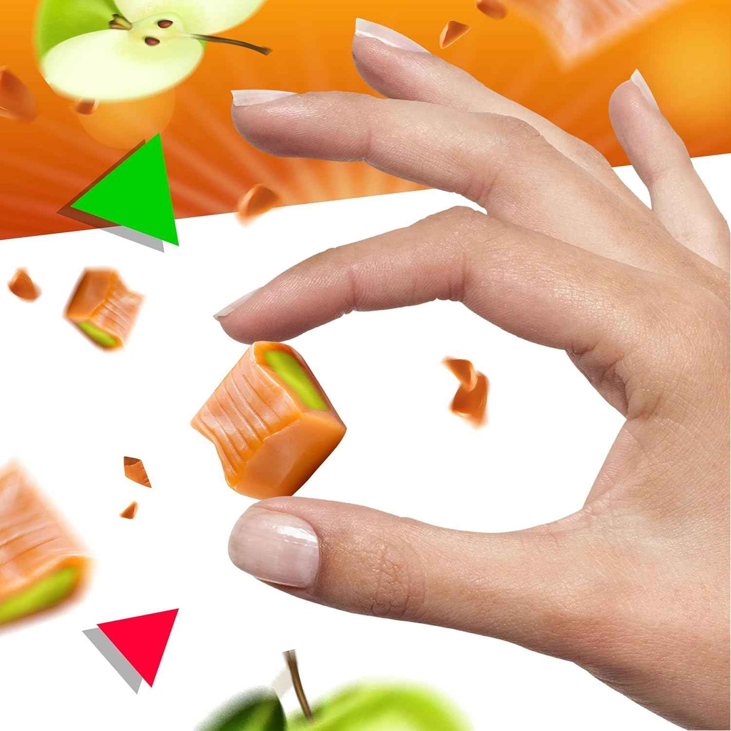 LAETAFOOD Green Apple Caramel Cubes – Housewarming Gift Basket Filler, 75 Individually Wrapped Pieces, 1 lb Bulk Bag