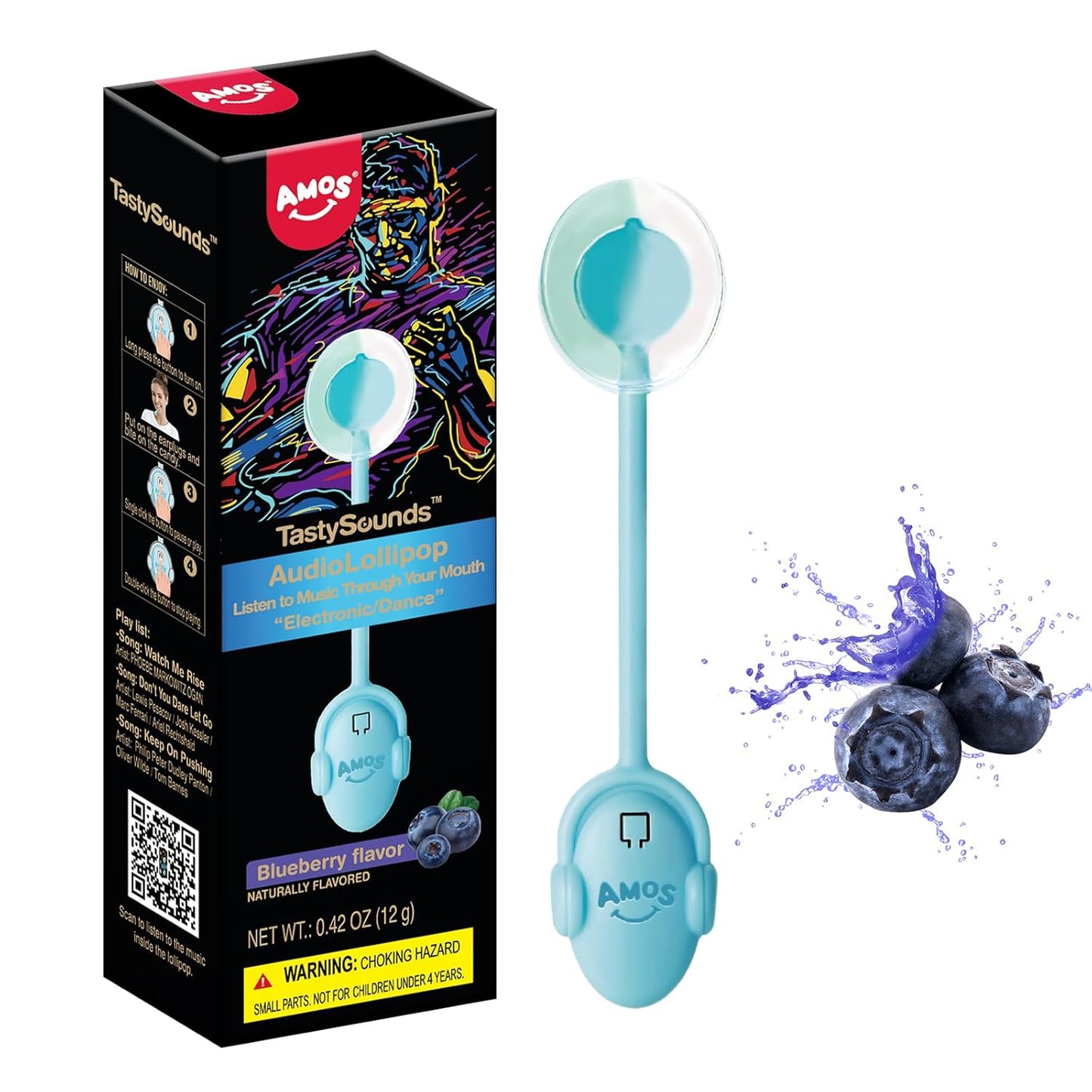 Amos Music Lollipop Candy – Romantic Valentine's Day Gift for Couples, Audio Singing Candy Novelty